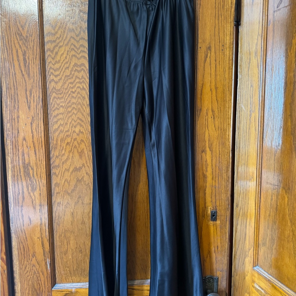 Reformation Black Satin Pants
